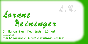 lorant meininger business card